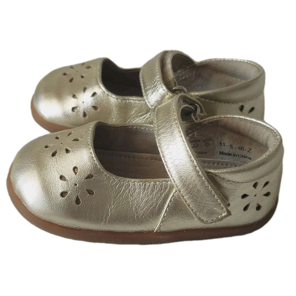 See Kai Run Girls Ginger II Fashion Gold Mary Janes Shoes Size 5
